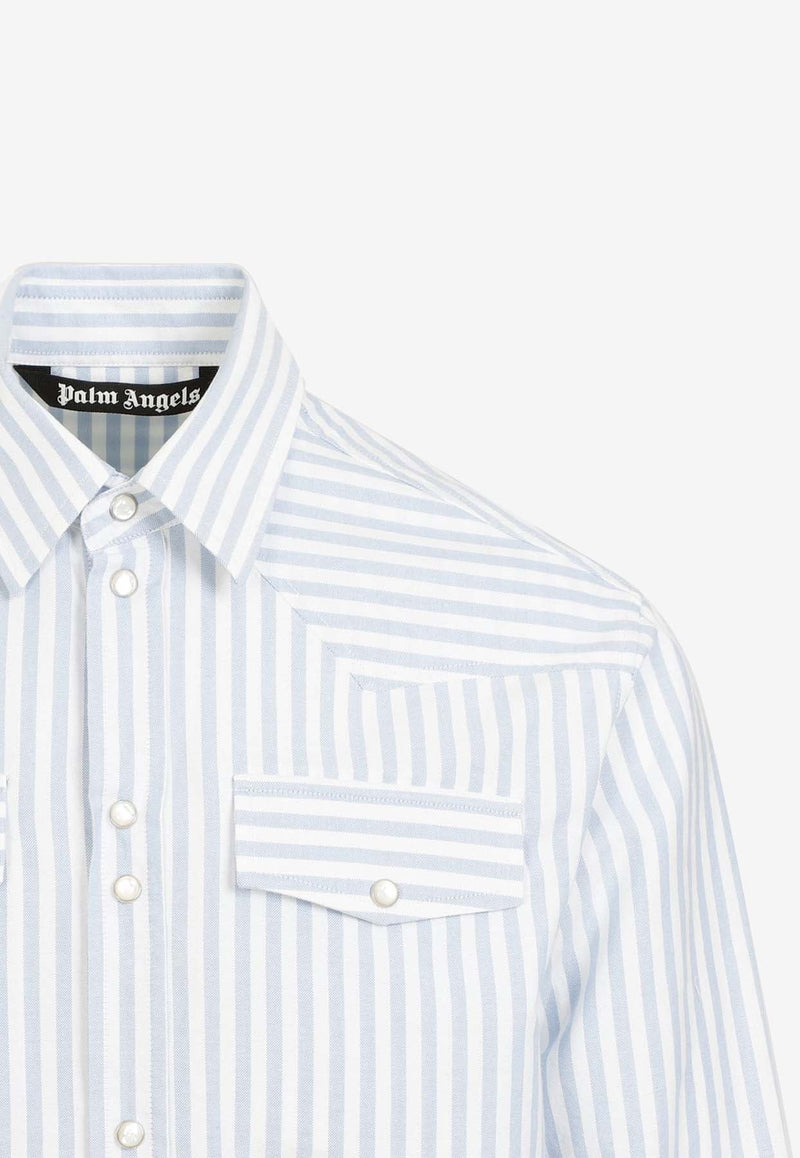 Logo-Embroidered Striped Shirt