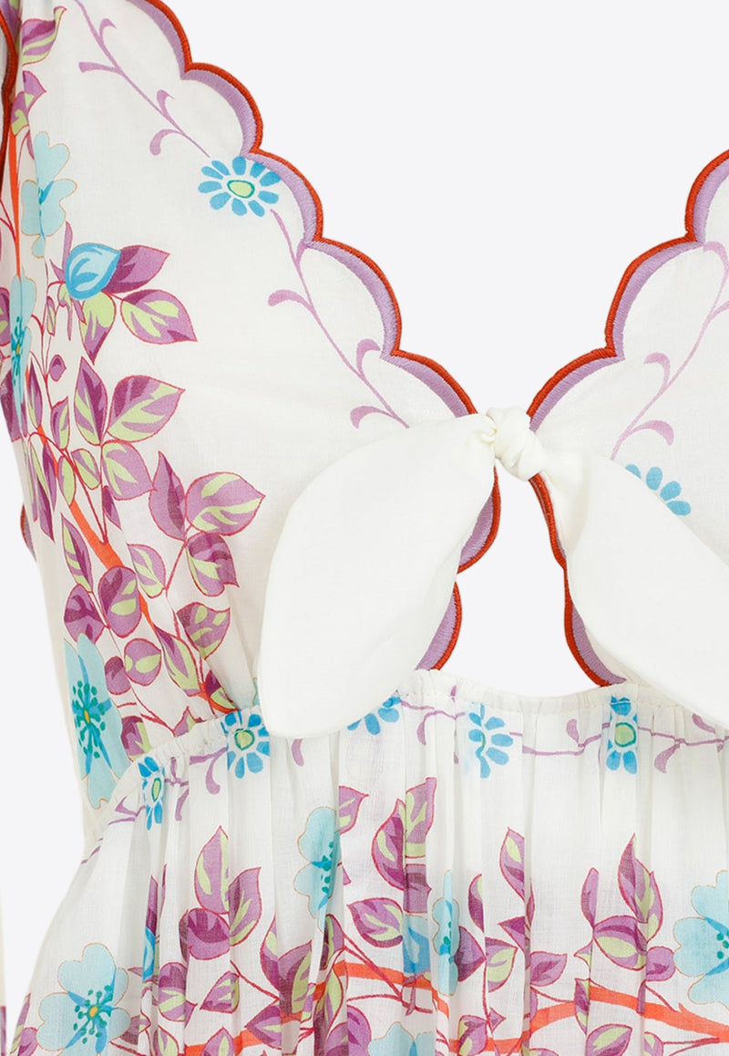 Floral Print V-neck Maxi Dress