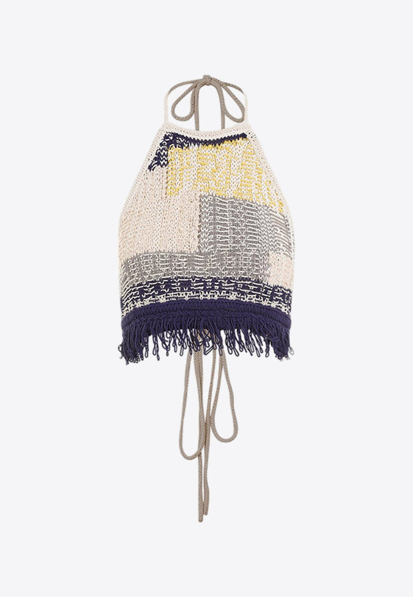 Betel Crochet Knit Halterneck Top