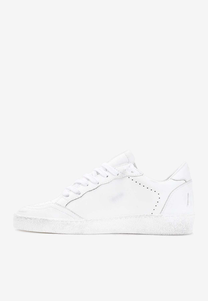 Ball Star Distressed Leather Sneakers