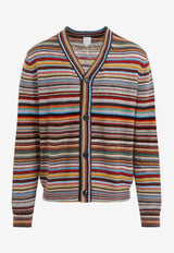 Striped V-neck Cardigan