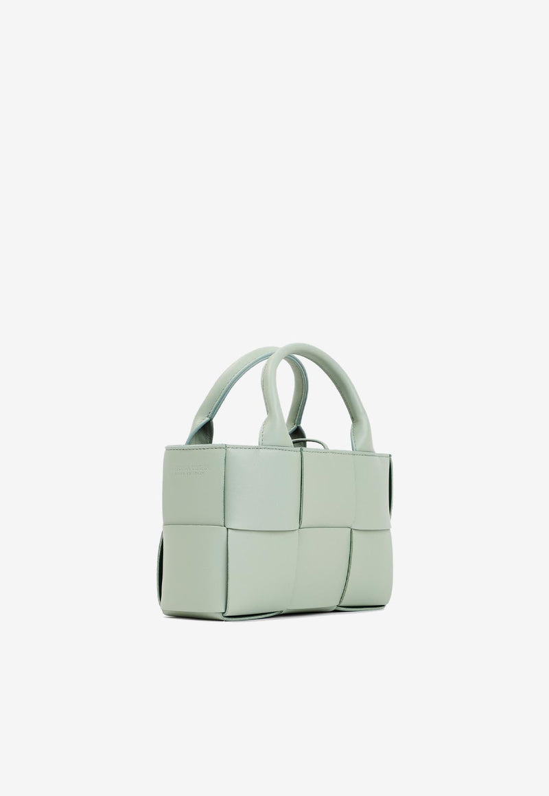 Arco Top Handle Bag in Intreccio Leather