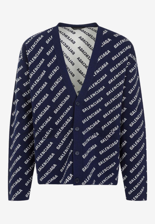 All-Over Logo Jacquard Cardigan