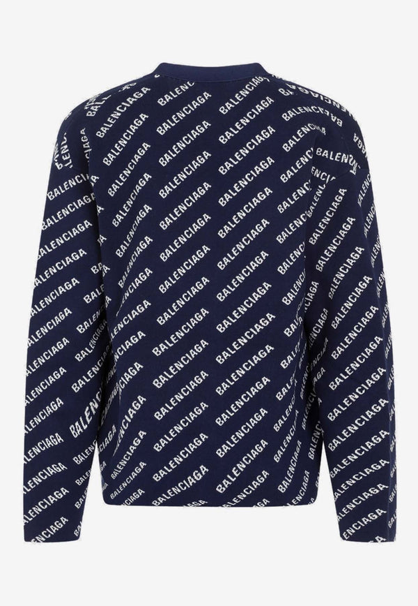 All-Over Logo Jacquard Cardigan