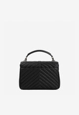 Medium College Top Handle Bag in Quilted Leather