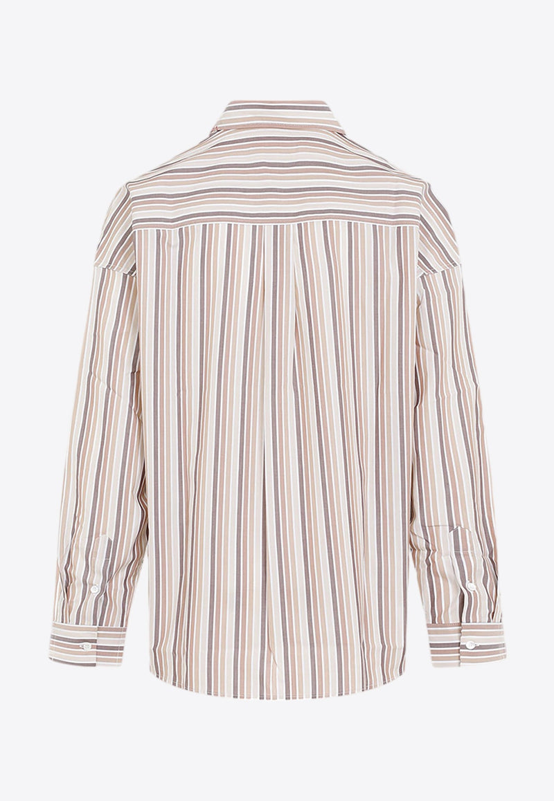 Long-Sleeved Double-Side Striped Shirt