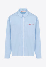 Logo-Printed Zip-Up Shirt