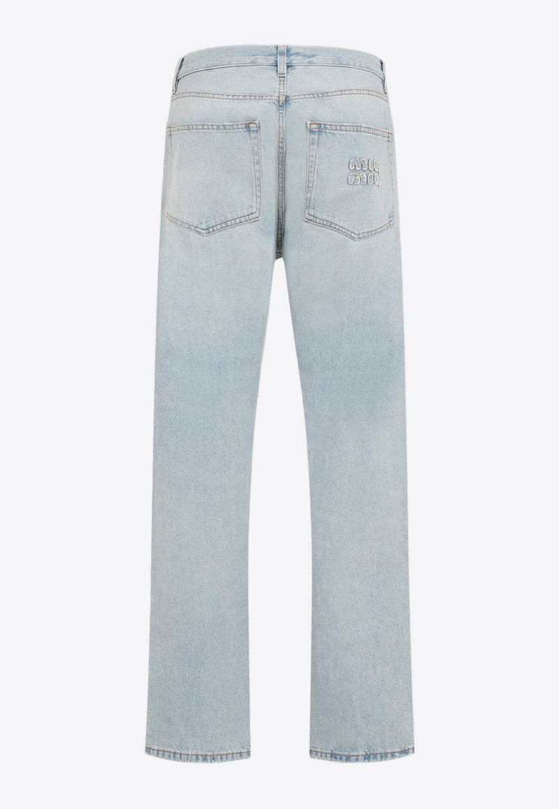 Logo-Patch Straight-Leg Jeans