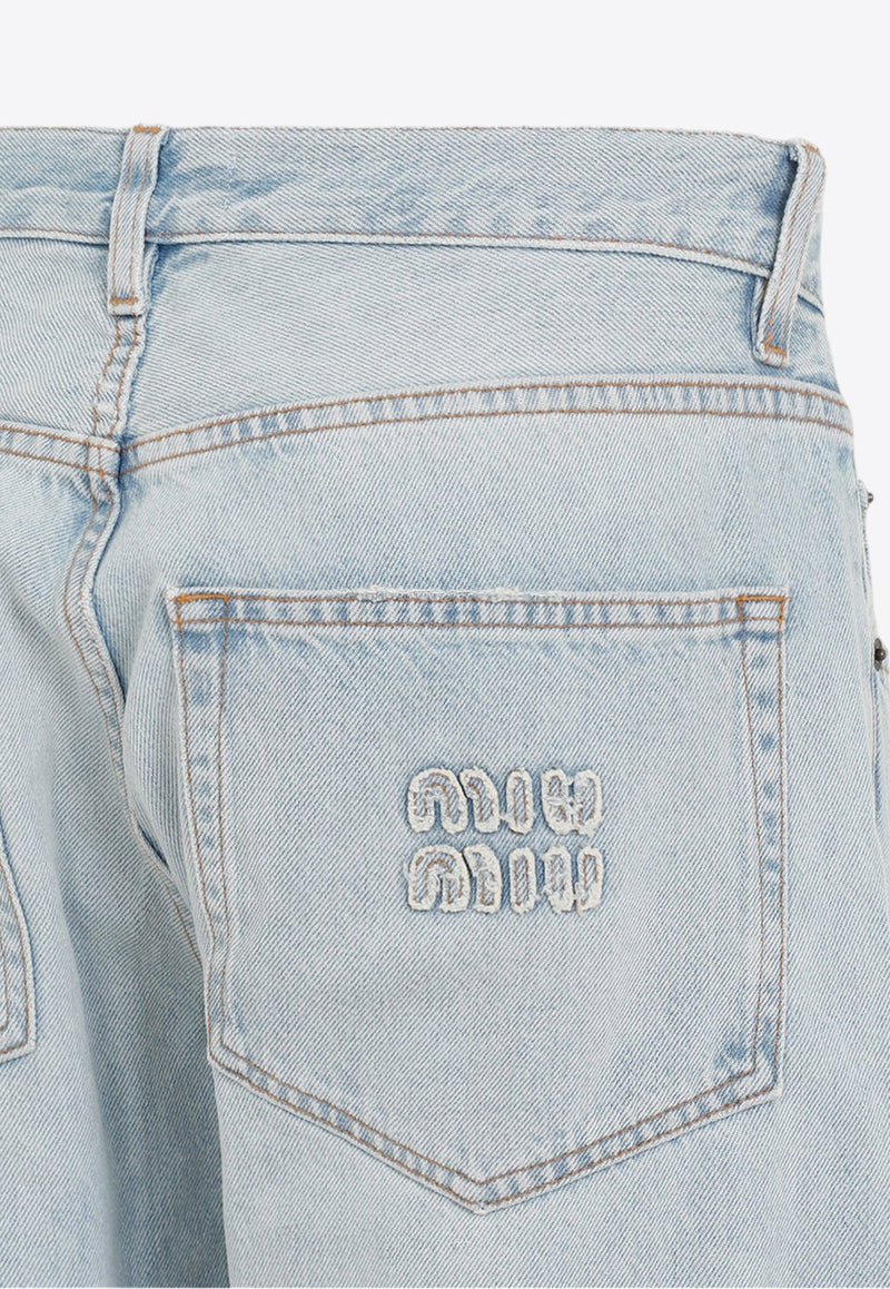 Logo-Patch Straight-Leg Jeans