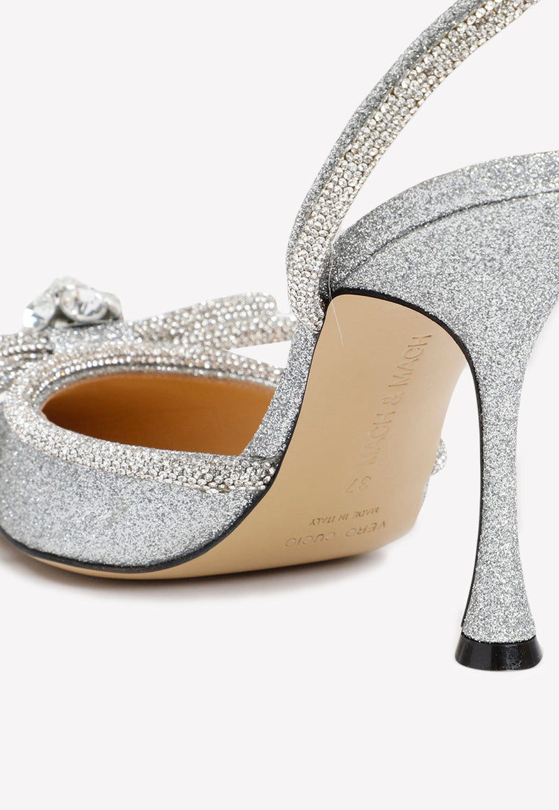 100 Double Bow Glitter Pumps