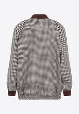 Gingham Bomber Jacket in Wool