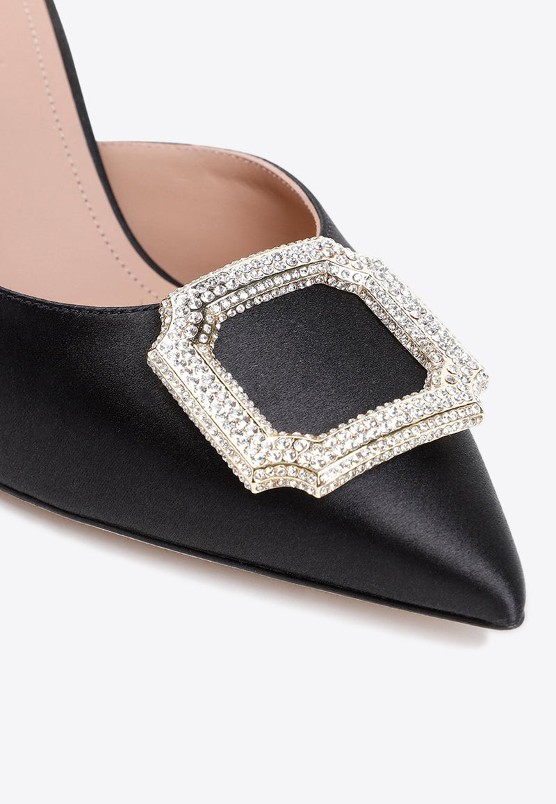 Mona 70 Crystal-Buckle Mules