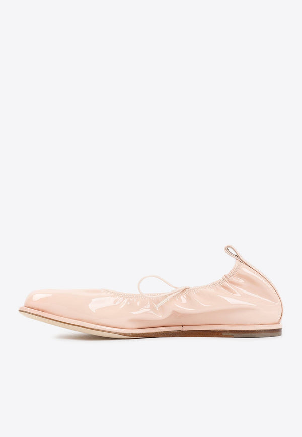 Heart Toe Ballet Flats in Patent Leather