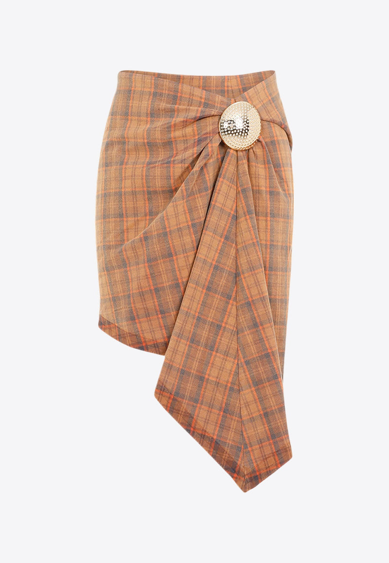 Broche Checked Skirt