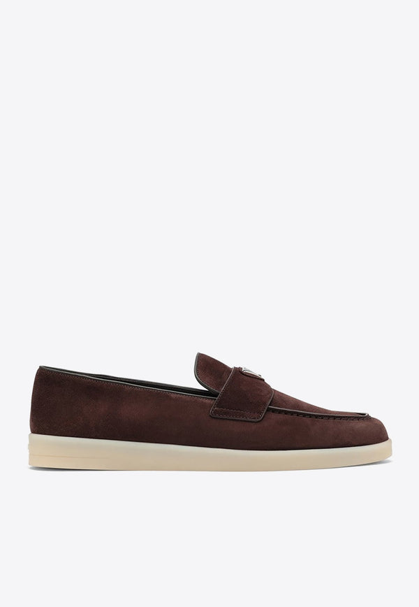 Logo Suede Loafers