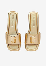 The J Marc Metallic Leather Flat Sandals