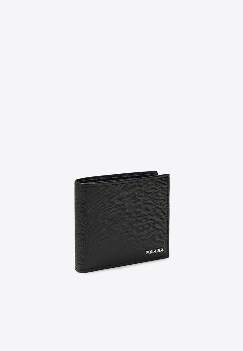 Logo Lettering Saffiano Leather Wallet