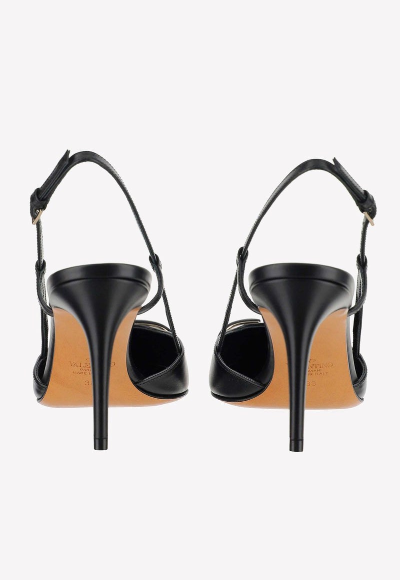 90 Vlogo Leather Slingback Pumps