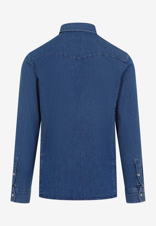 Long-Sleeved Denim Shirt