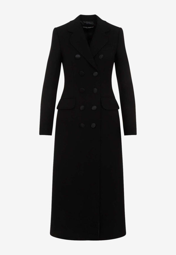 Double-Breasted Long Wool Coat