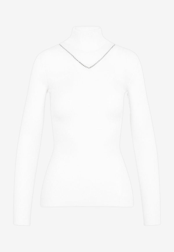 Turtleneck Crystal Sweater in Cashmere