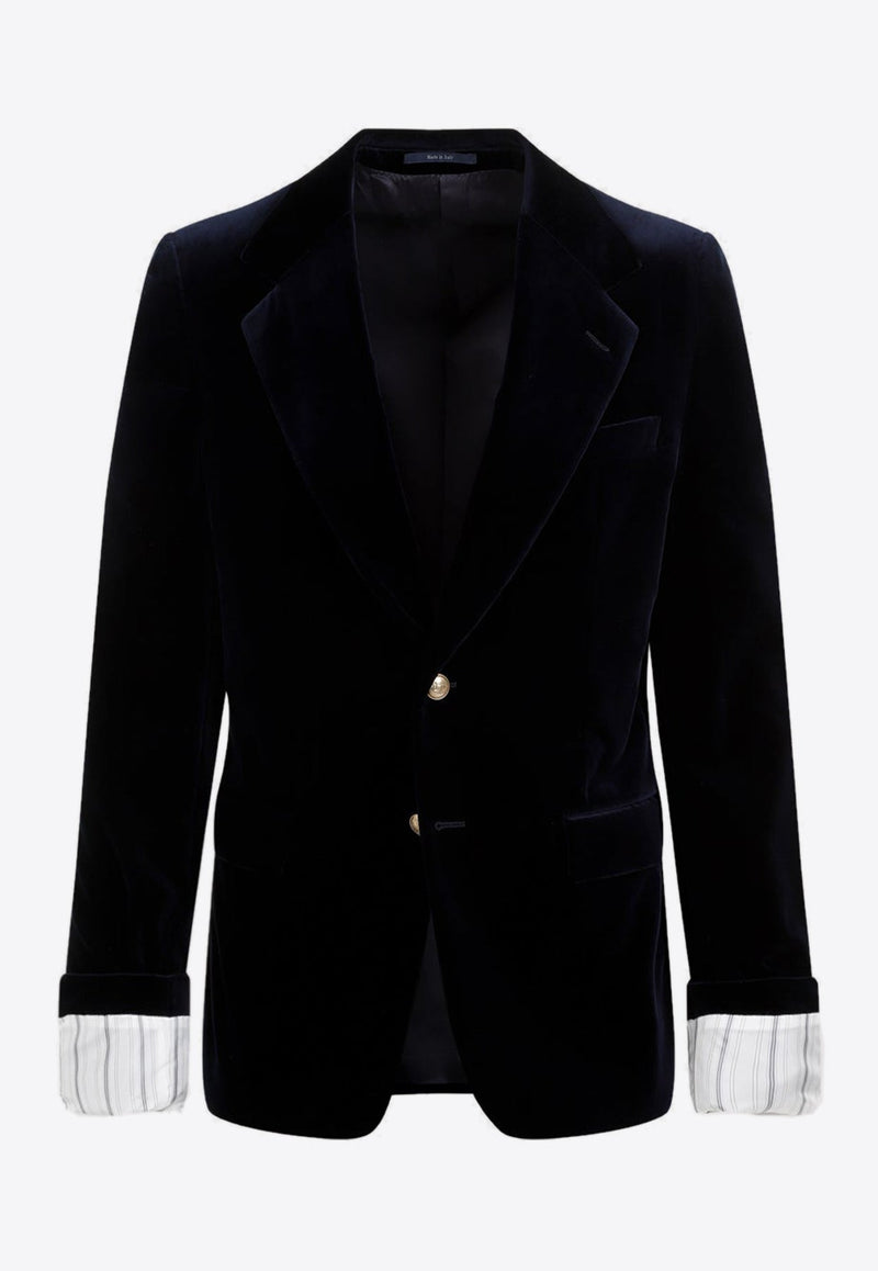 Single-Breasted Velvet Blazer