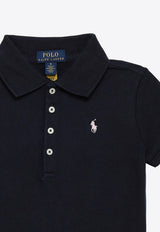 Girls Logo Embroidered Polo T-shirt