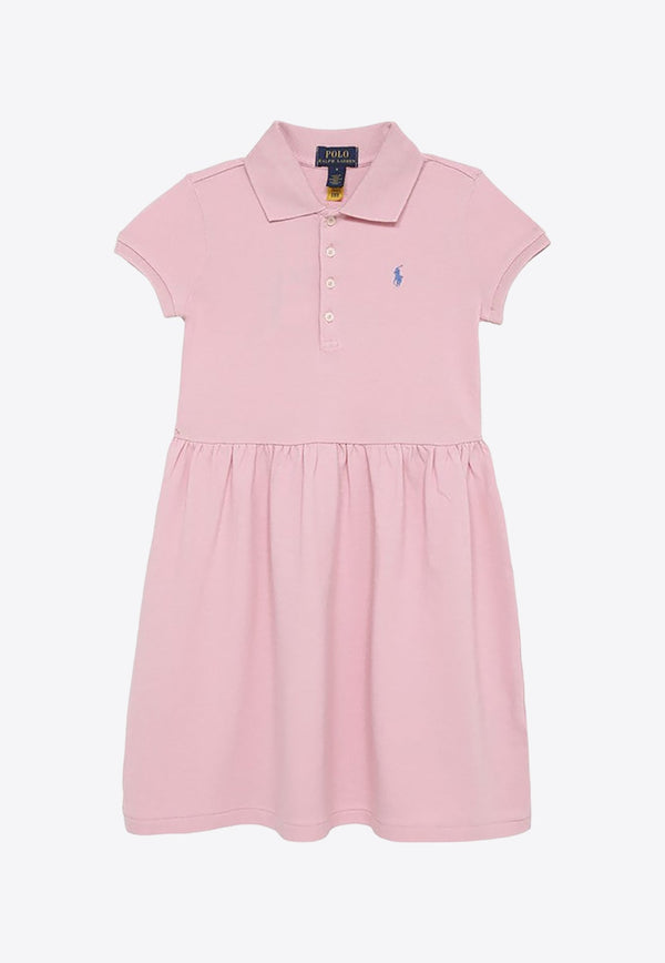 Girls Logo Embroidered Mini Polo Dress