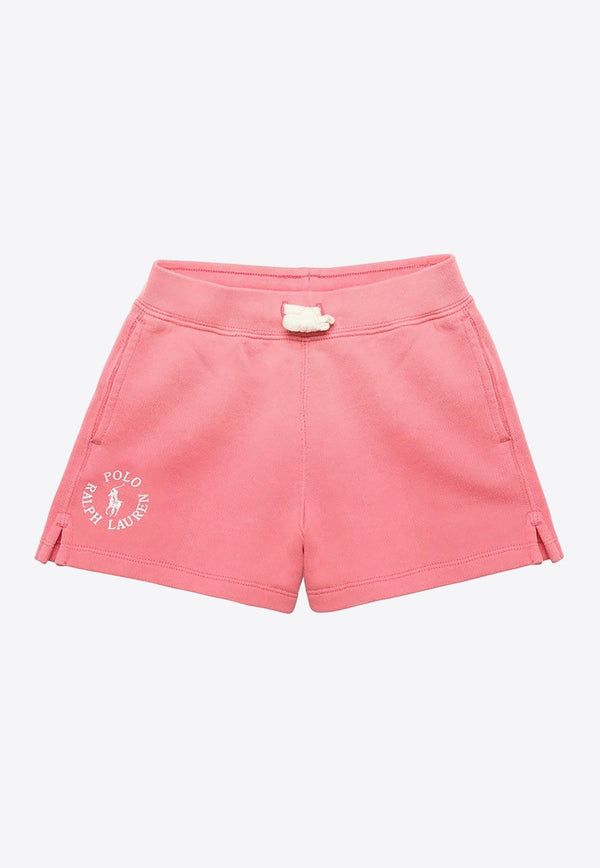 Girls Logo Print Drawstring Shorts