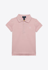 Girls Logo Embroidered Polo T-shirt