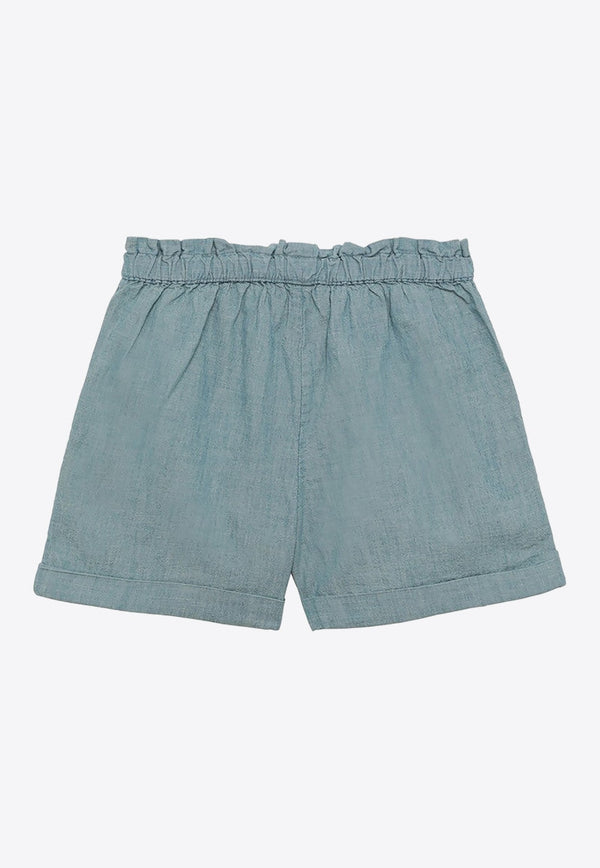Girls Paperbag Denim Shorts