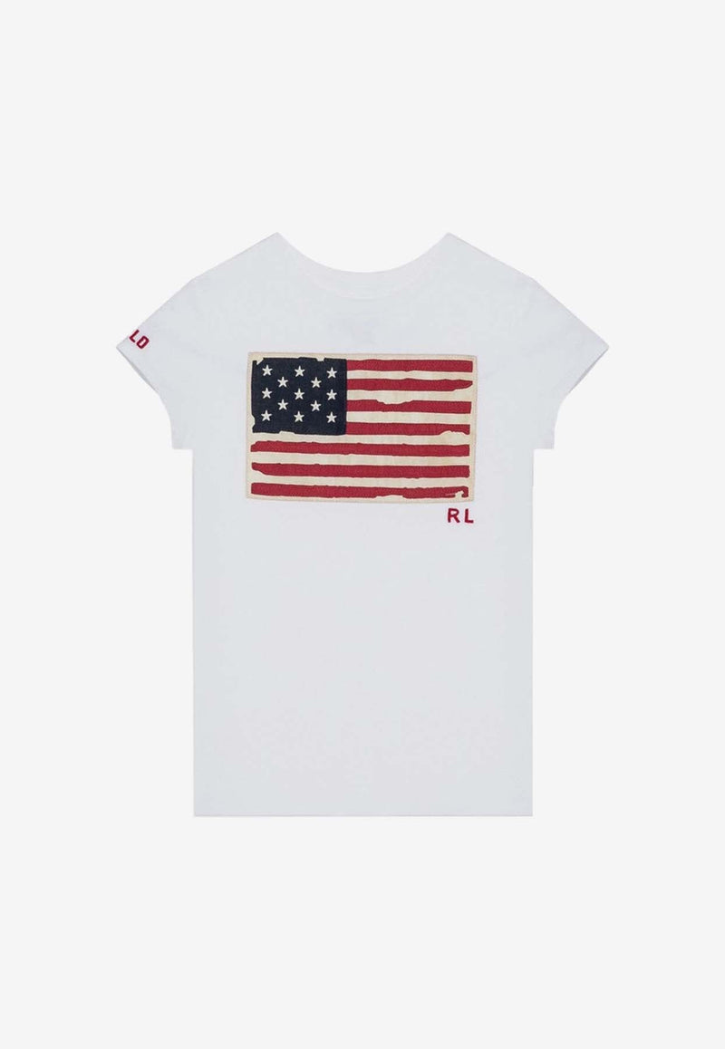 Boys Flag Appliqué Crewneck T-shirt