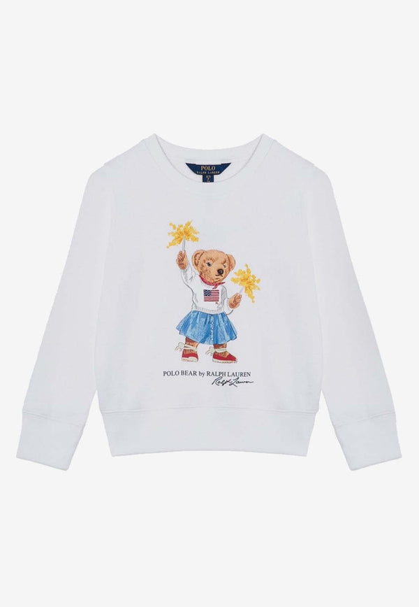 Girls Polo Bear Print Sweatshirt