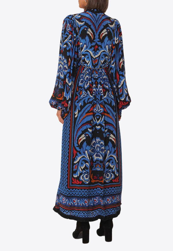 Toucans Scarf Printed Maxi Dress