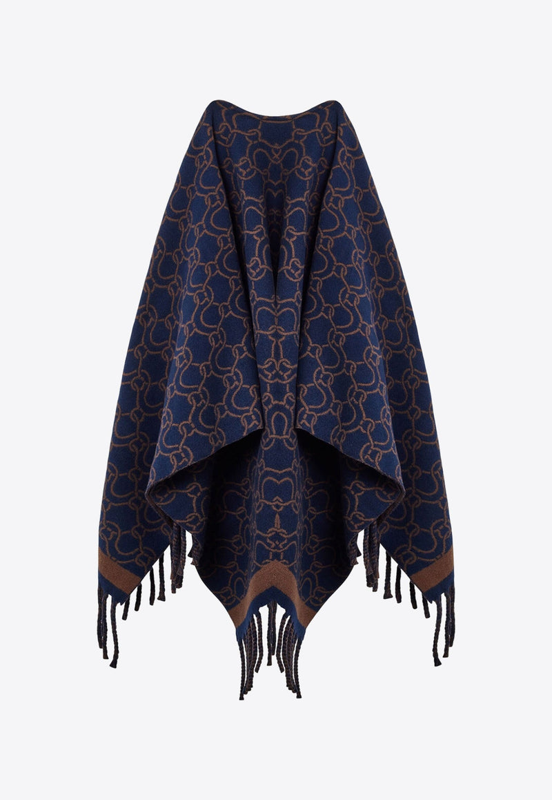 Gancini Jacquard Wool Cape