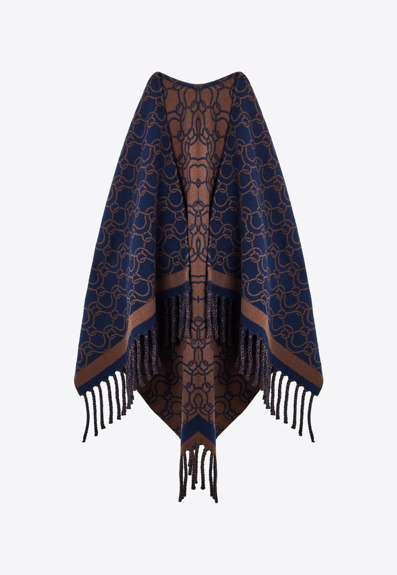 Gancini Jacquard Wool Cape