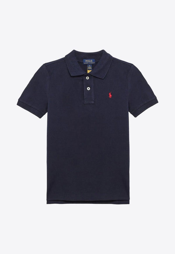 Boys Logo Embroidered Polo T-shirt