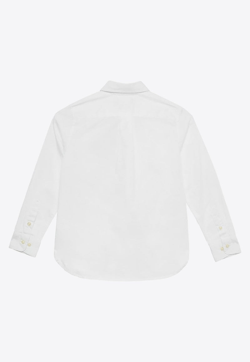 Boys Logo Embroidered Long-Sleeved Shirt