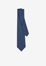 Hexagon Gancini Jacquard Silk Tie