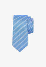 Striped Gancini Silk Tie