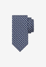 Gancini Love Print Silk Tie