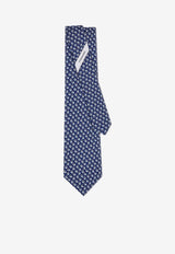 Gancini Love Print Silk Tie