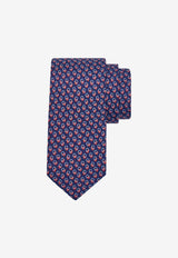 Gancini Love Print Silk Tie