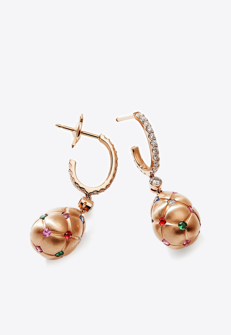 Treillage Gemstone Drop Earrings in 18-karat Rose Gold