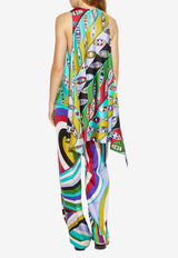 Girandole-Print Sleeveless Silk Top