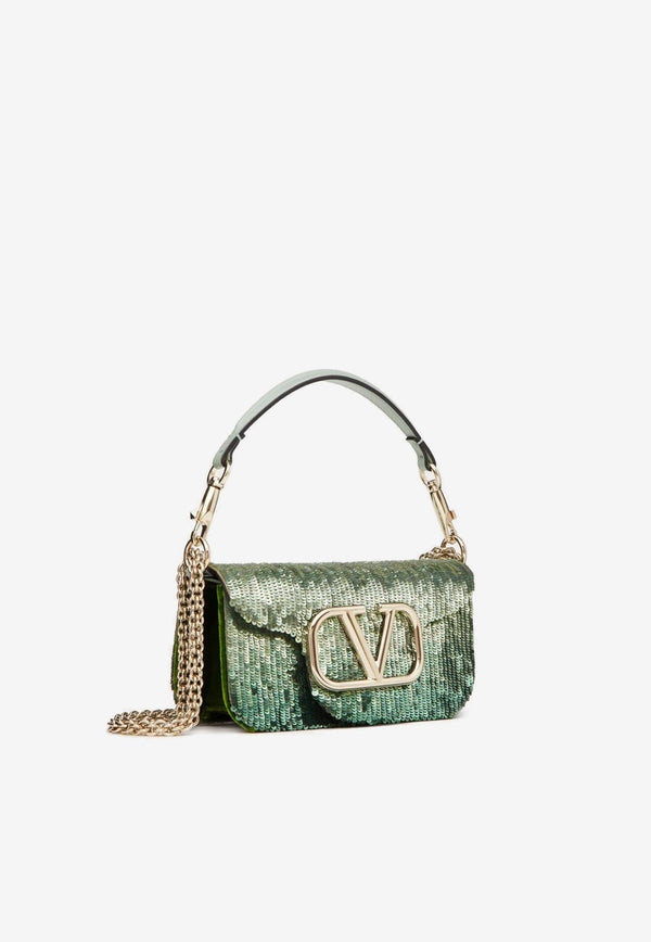 Small Locò Embroidered Ombre Shoulder Bag