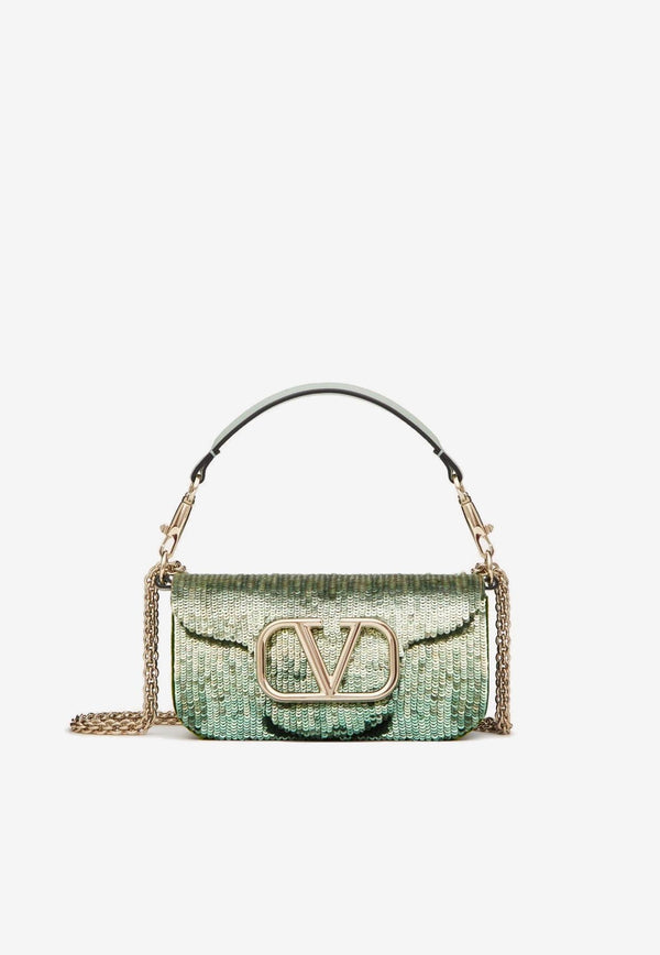 Small Locò Embroidered Ombre Shoulder Bag