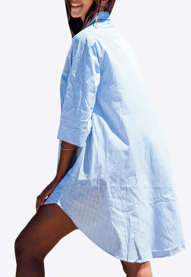 Citadelle Striped Button-Up Shirt Dress