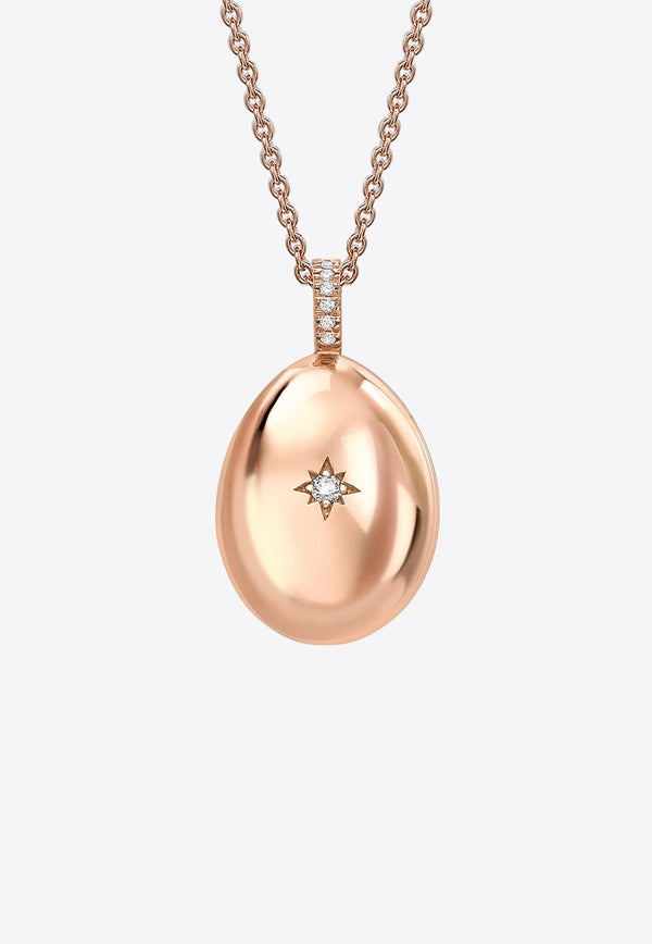 Essence I Love You Egg Pendant Necklace in 18-karat Rose Gold