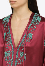 Bead Embellished Silk Blouse